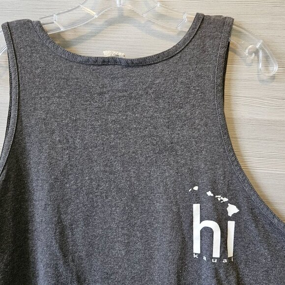 Hawaii Islands "Hi Kauai" Graphic Tank Top Large Gray Beach Vintage Muscle - Picture 4 of 14